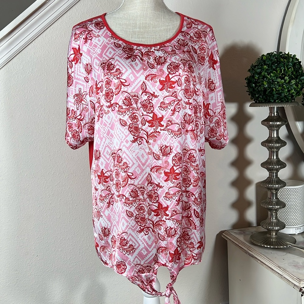 Dana Buckman XL Red/Pink Blouse